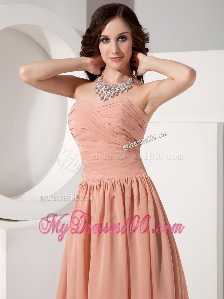 Customize Empire Sweetheart Chiffon Ruched Bridesmaid Dress