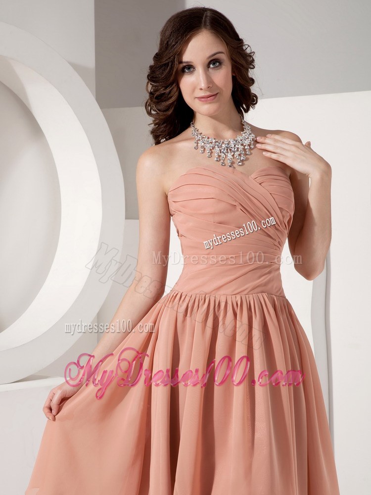 Customize Empire Sweetheart Chiffon Ruched Bridesmaid Dress