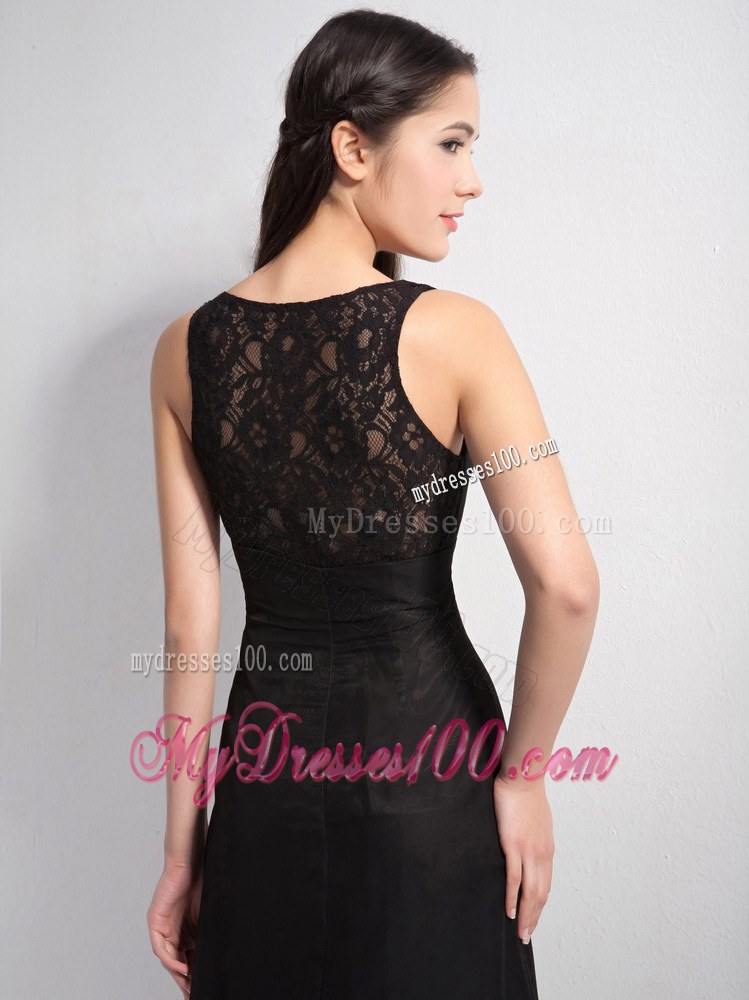 2013 Black Column Style V-neck Floor-length for Bridesmaid Dress