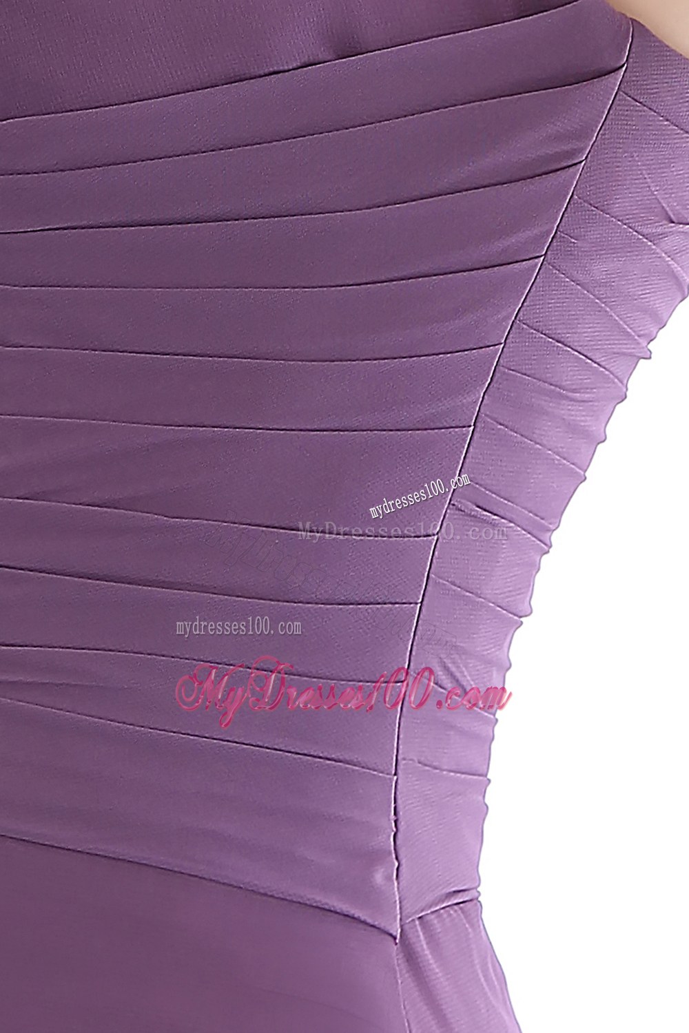 Elegant Purple Empire V-neck Bridesmaid Dress Ruche Accent