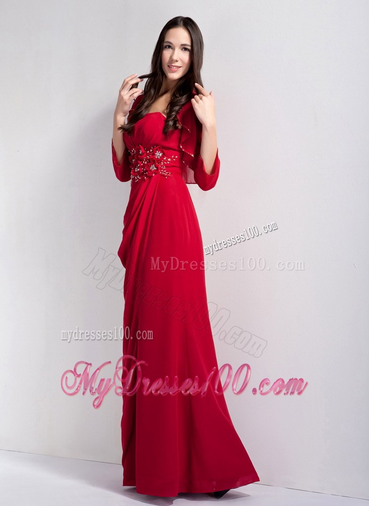 Exquisite Wine Red Bridesmaid Dress Appliques With Beading Accented