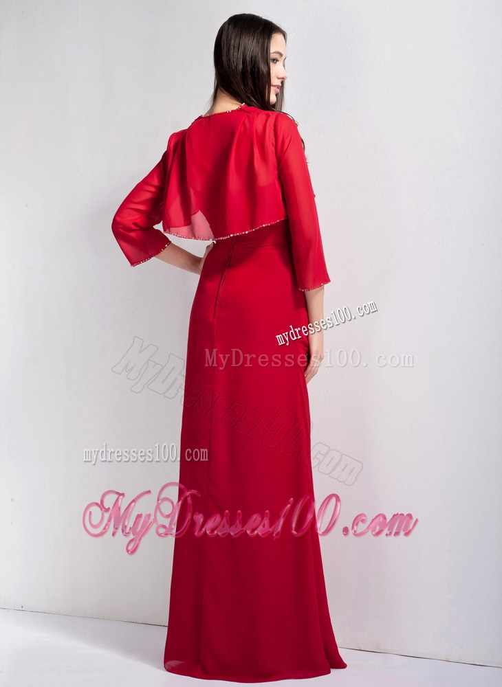 Exquisite Wine Red Bridesmaid Dress Appliques With Beading Accented