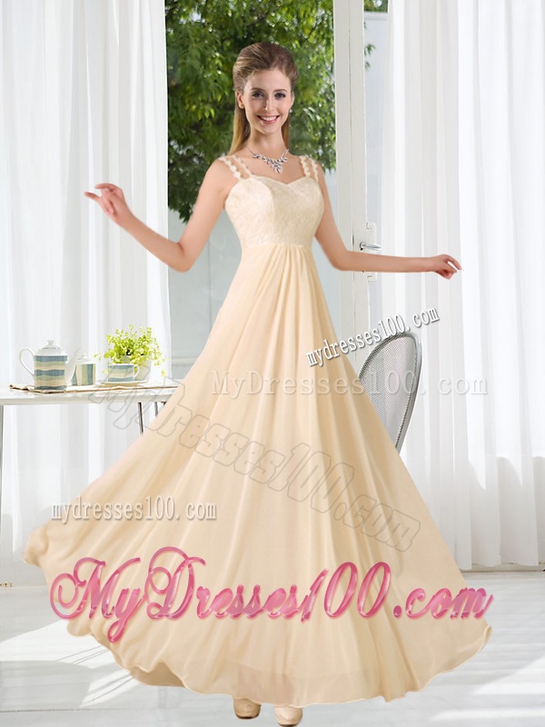2016 Straps Empire Bowknot Lace Dama Dress