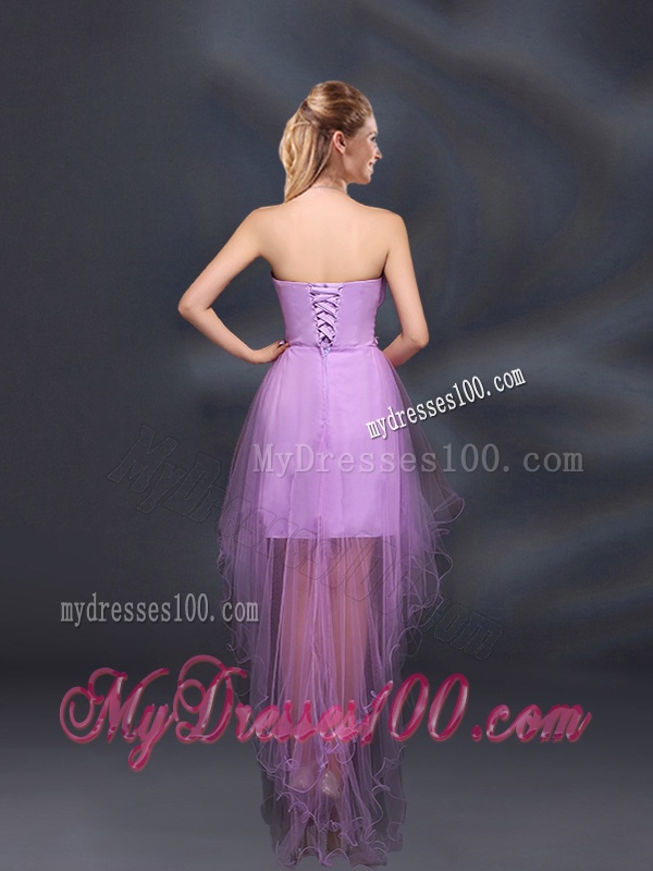 Appliques and Ruffles A Line Strapless Dama Dresses