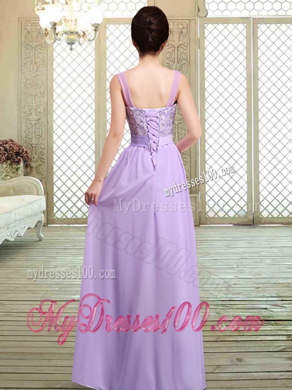 Best Scoop Lace Dama Dresses in Lavender