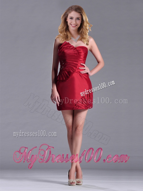 Best Selling Column Wine Red Dama Dress with Asymmetrical Neckline
