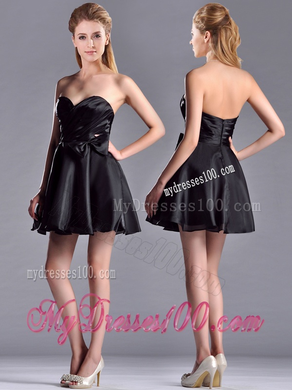 Exquisite Bowknot Organza Short Dama Dress with Zipper Up