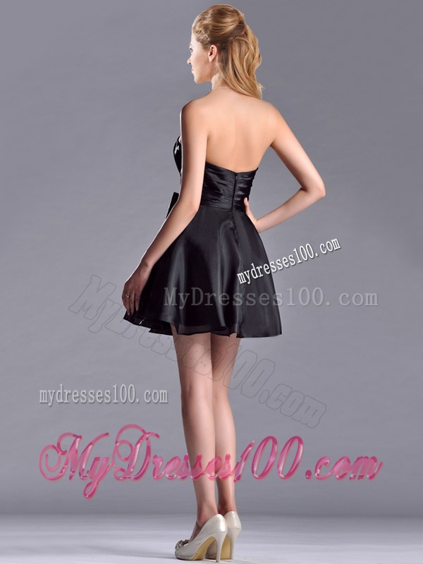 Exquisite Bowknot Organza Short Dama Dress with Zipper Up