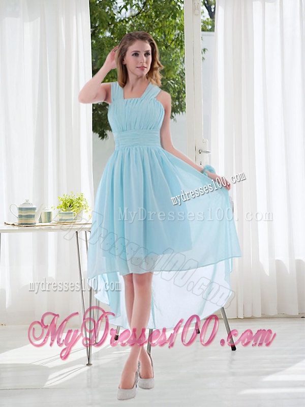 Halter Ruching 2016 Natural Chiffon Dama Dress