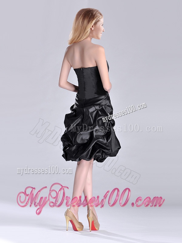 New Arrivals Strapless Taffeta Black Dama Dress in Knee Length