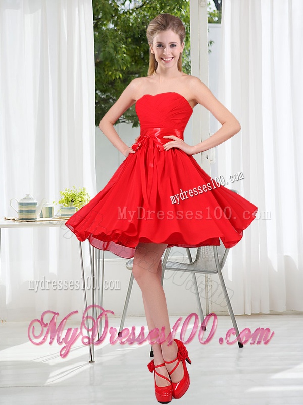 Pretty Ruching Strapless A Line Dama Dresses for 2016