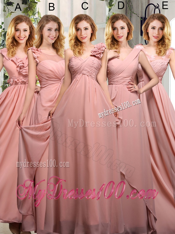 V Neck Empire Appliques Dama Dresses with Floor Length