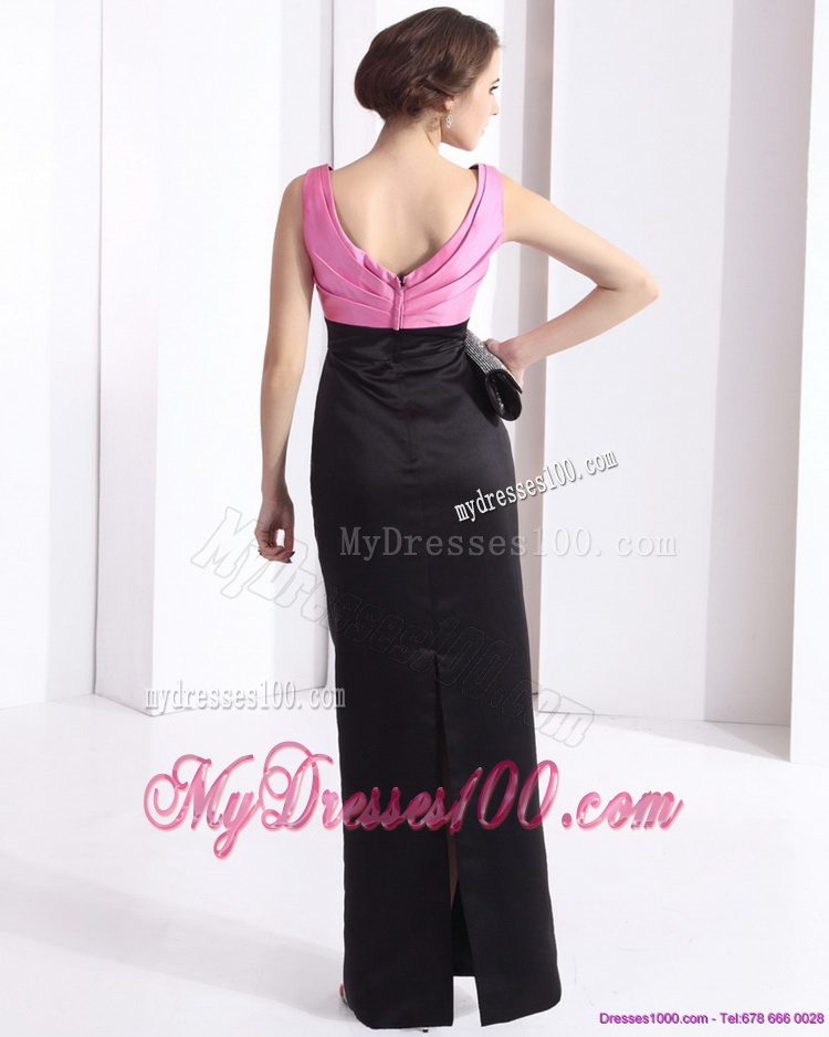 2016 Elegant V Neck Long Evening Dress with Bowknot and Ruching