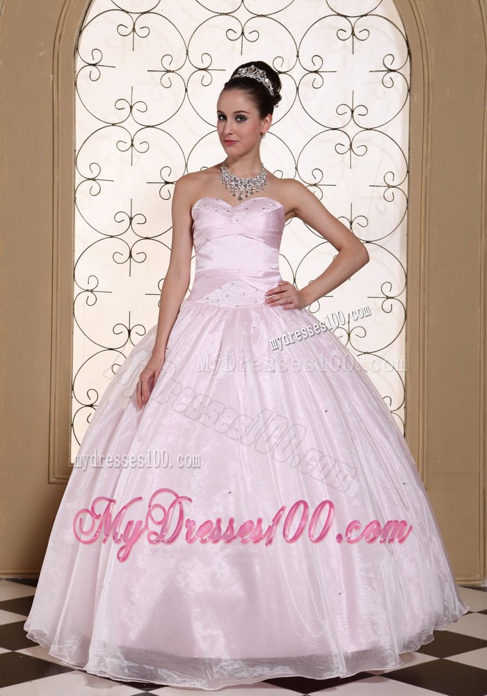 Baby Pink Quinceanera Gowns Dresses Embellished with Beading