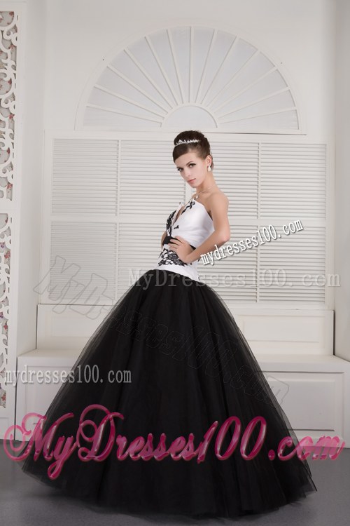 Black and White Quinceaneras Dress Specialized Deep V Neck