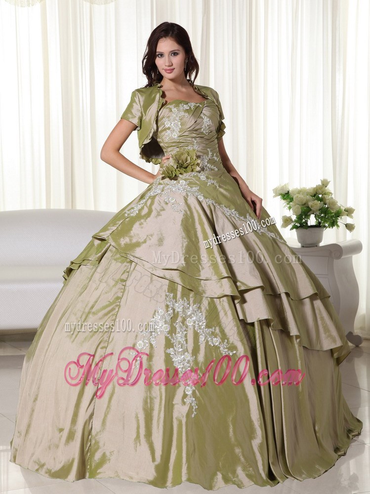 Jacket for Sweet Sixteen Quinceanera Dresses in Olive Green