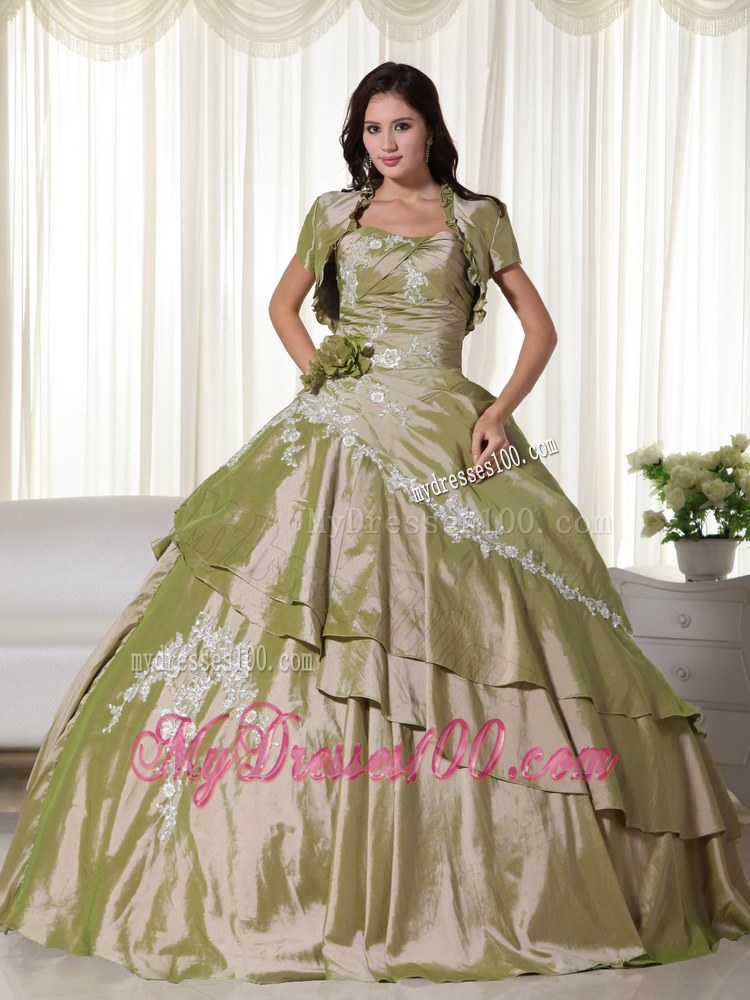 Jacket for Sweet Sixteen Quinceanera Dresses in Olive Green