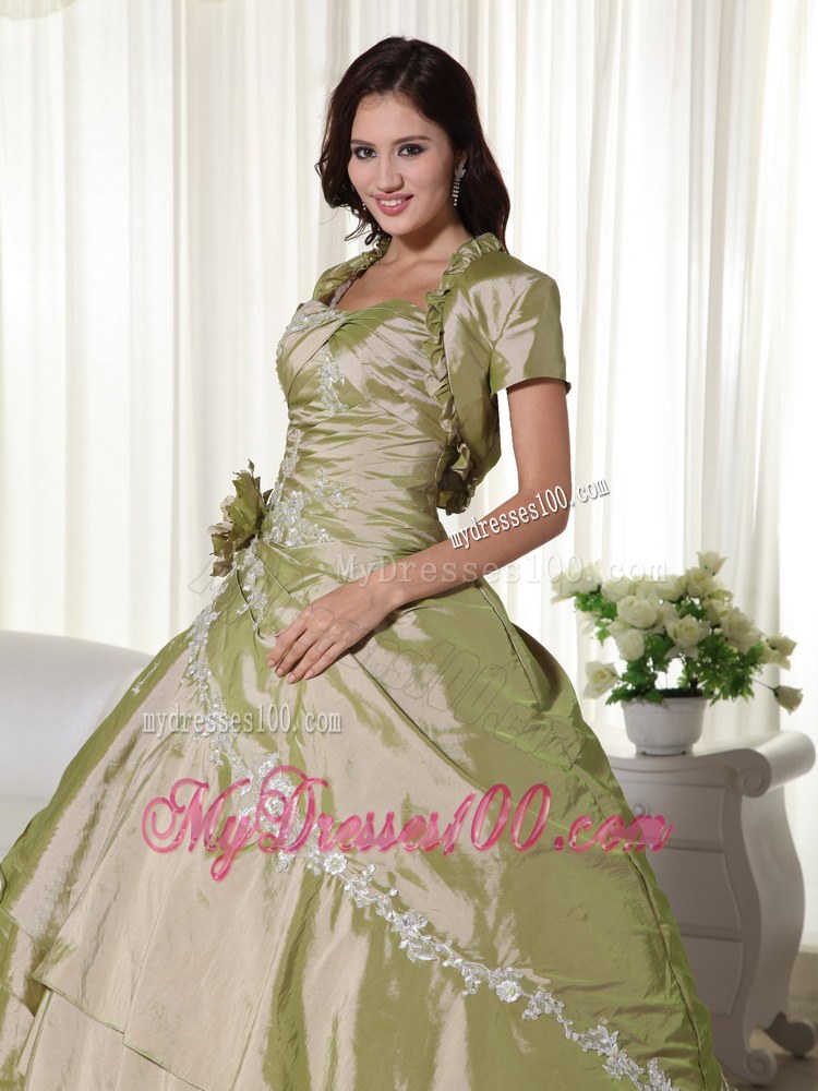 Jacket for Sweet Sixteen Quinceanera Dresses in Olive Green