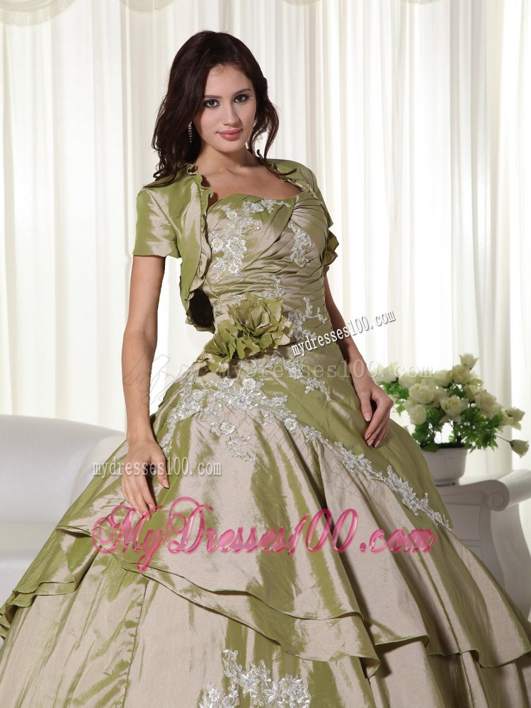 Jacket for Sweet Sixteen Quinceanera Dresses in Olive Green
