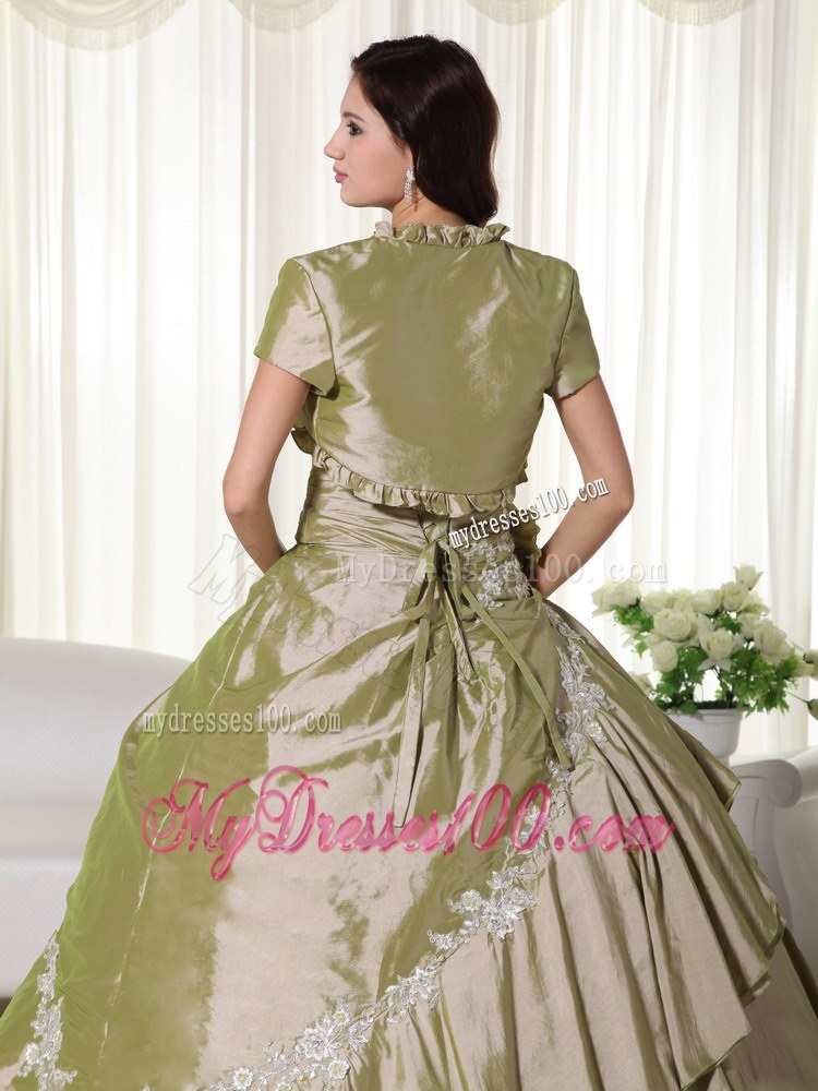 Jacket for Sweet Sixteen Quinceanera Dresses in Olive Green