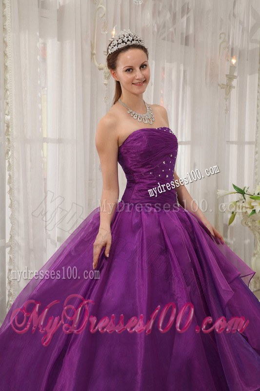 Pieces Ruffles Purple Quinceneara Dresses with Big Bottom