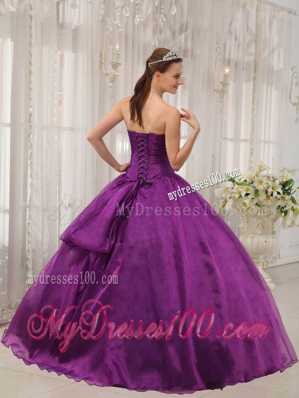 Pieces Ruffles Purple Quinceneara Dresses with Big Bottom