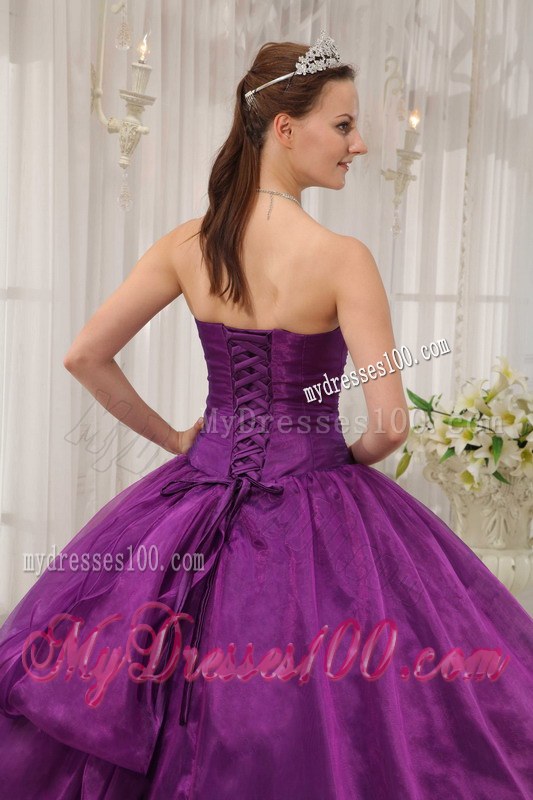 Pieces Ruffles Purple Quinceneara Dresses with Big Bottom