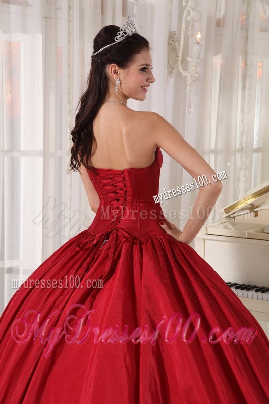 Red and White Sweet Sixteen Dresses Apron Back For Big Bottom