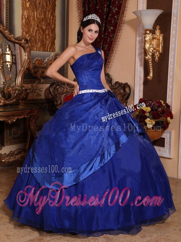 Single Straps Royal Blue Quinceanera Gown Dresses to Floor