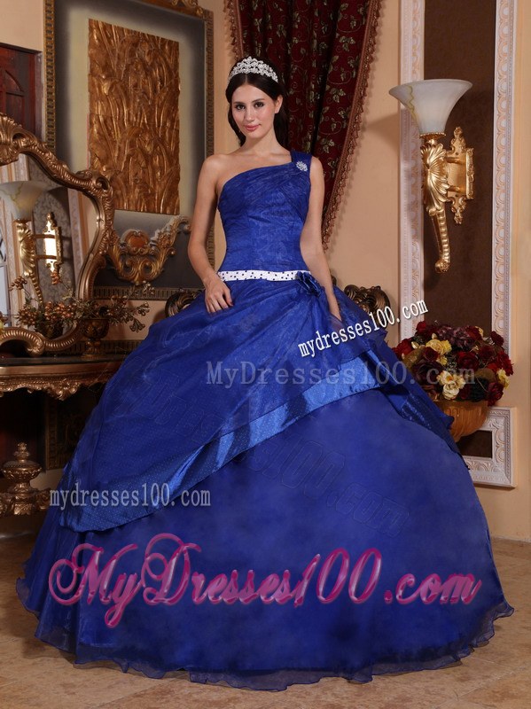 Single Straps Royal Blue Quinceanera Gown Dresses to Floor