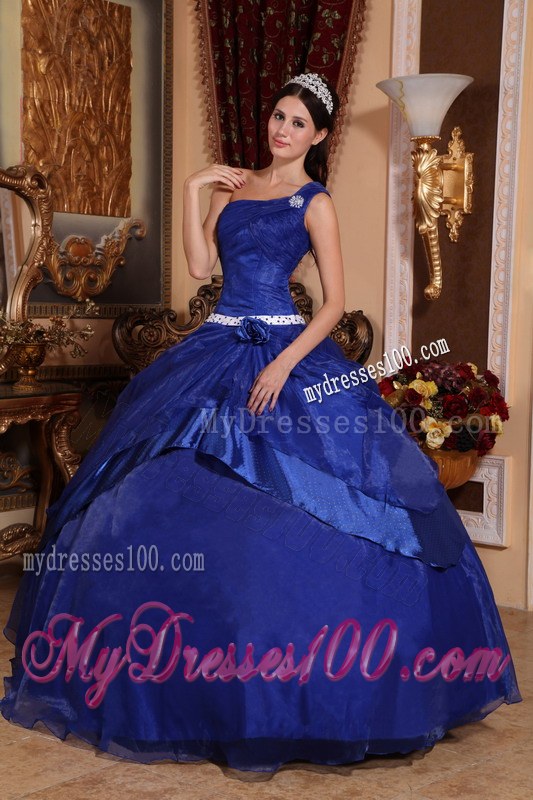 Single Straps Royal Blue Quinceanera Gown Dresses to Floor