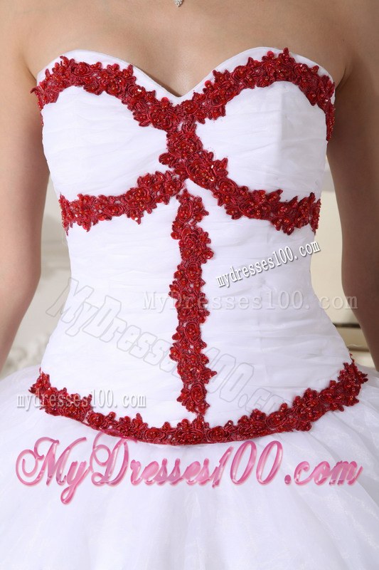 White Sweet 16 Dresses Charaterized Wine Red Lined Hem