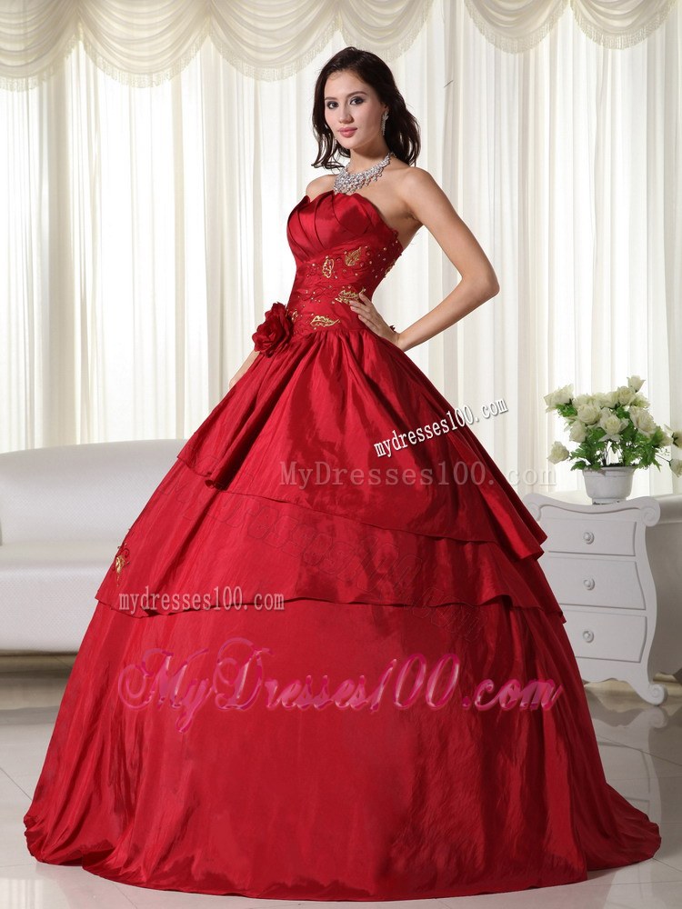 Fan Neckline Embellished Handle Flowers Dresses for A Quince