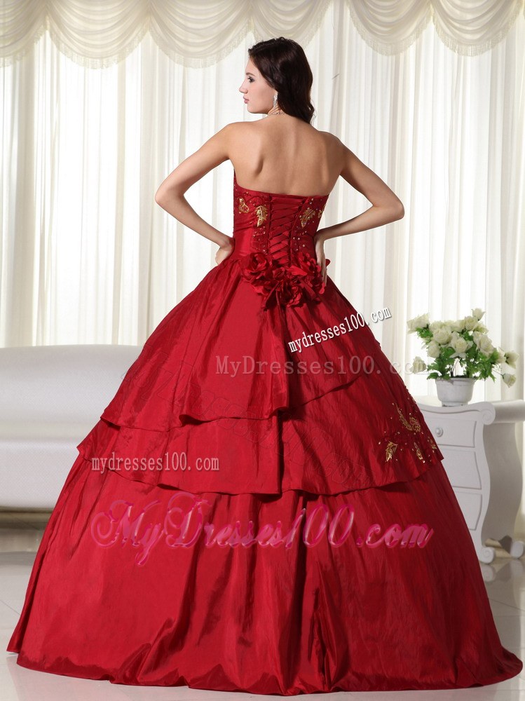 Fan Neckline Embellished Handle Flowers Dresses for A Quince