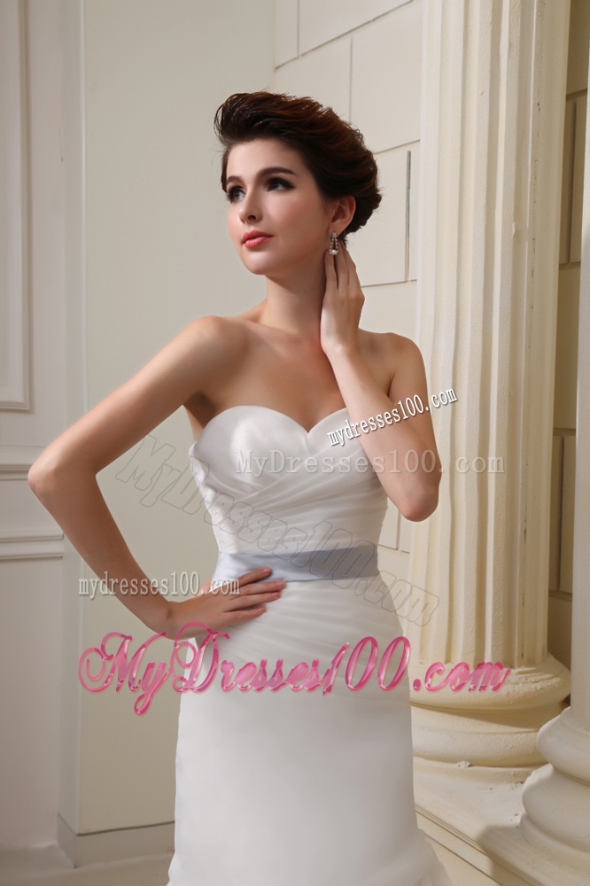 2016 Elegant Mermaid Sweetheart Belt Ruching Pick-ups Wedding Dress with Side Zipper