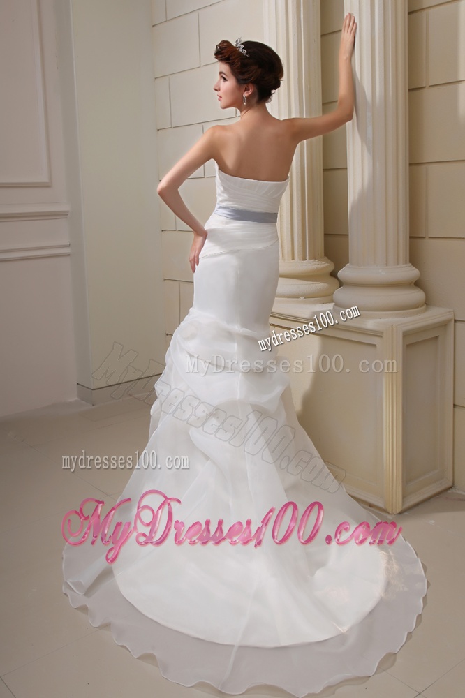 2016 Elegant Mermaid Sweetheart Belt Ruching Pick-ups Wedding Dress with Side Zipper