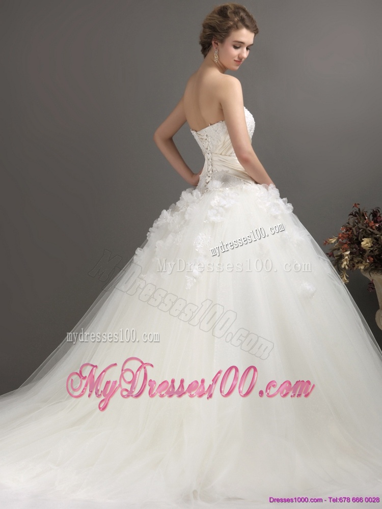 2016 Elegant Sweetheart Wedding Dress with Appliques