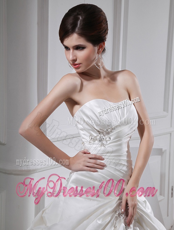 2016 Fashinable Princess Ball Gown Sweetheart Paillette Pick-ups Wedding Dress