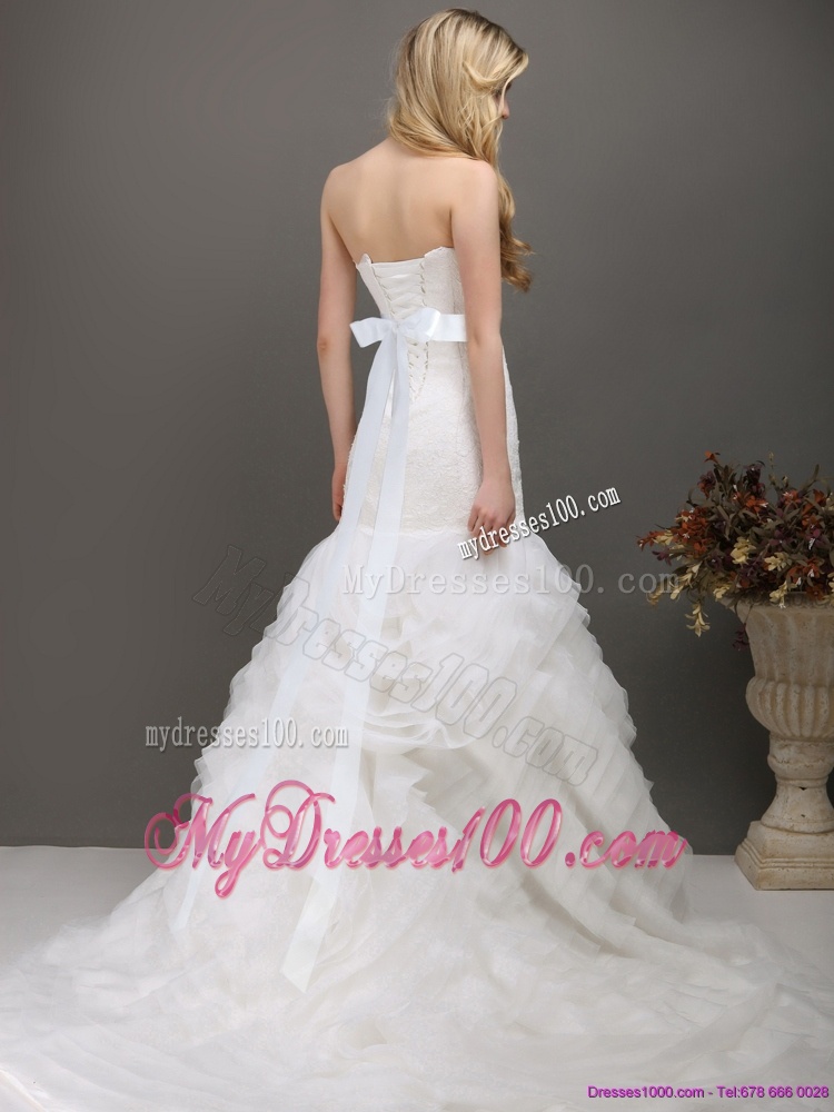 2016 Fashionable Sweetheart Wedding Dress with Lace and Appliques