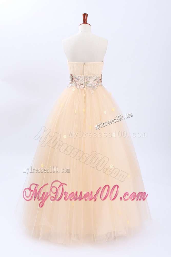 2016 Perfect A Line Strapless Wedding Dresses with Appliques