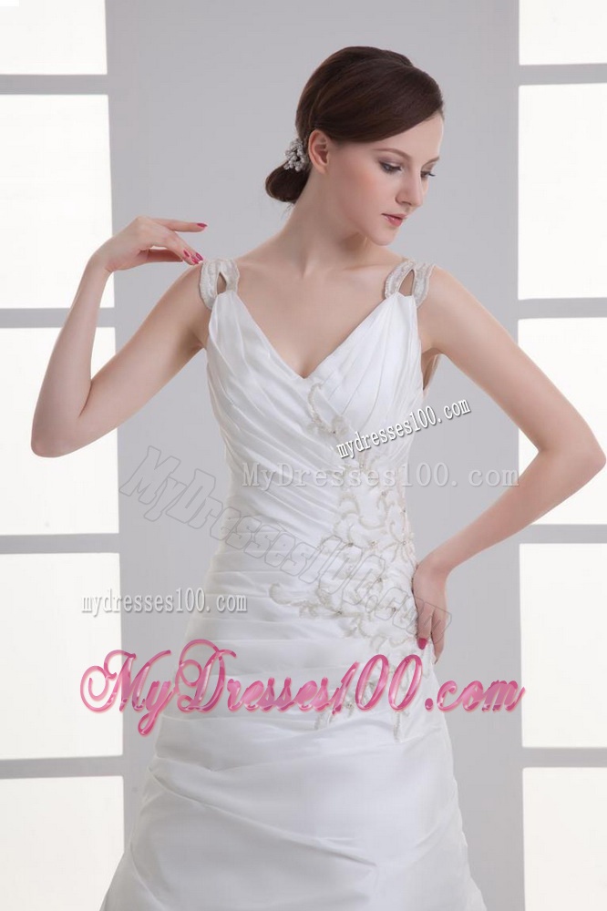 2016 Perfect Mermaid Straps Wedding Dresses with Appliques and Beading