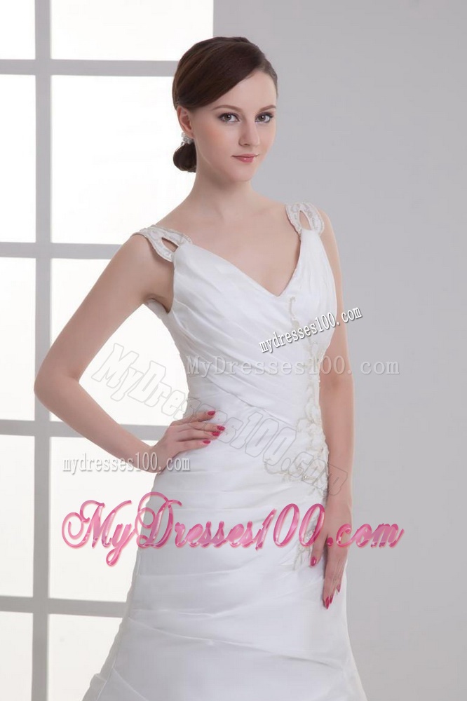 2016 Perfect Mermaid Straps Wedding Dresses with Appliques and Beading