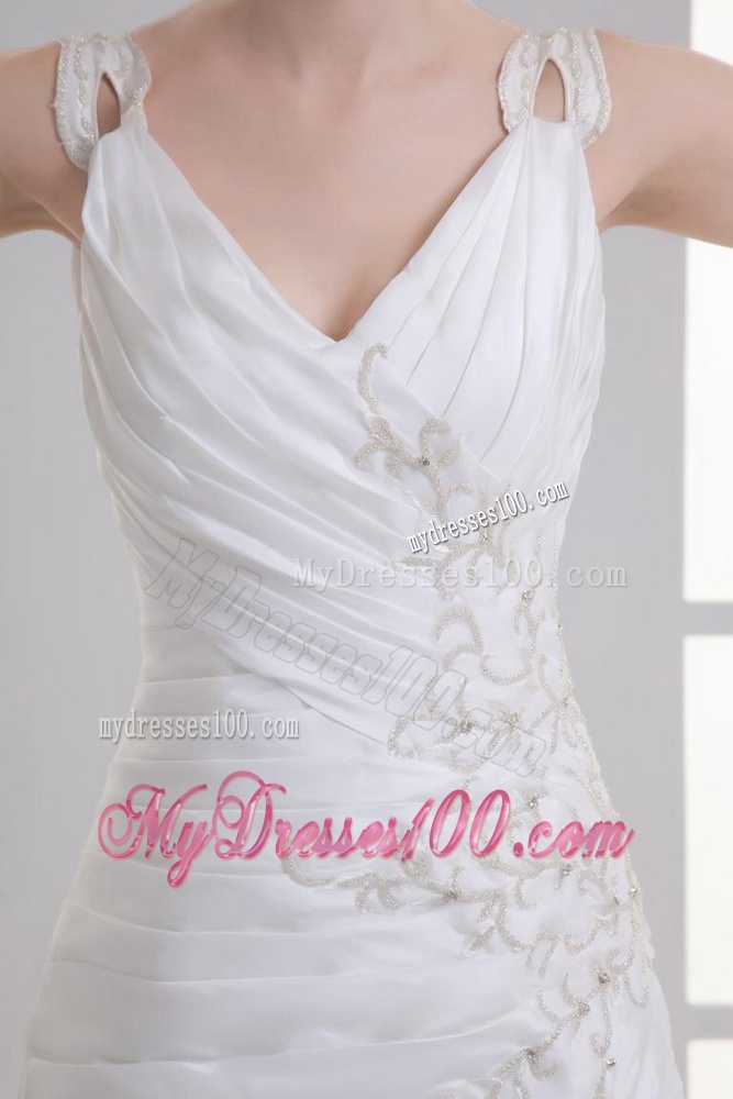 2016 Perfect Mermaid Straps Wedding Dresses with Appliques and Beading