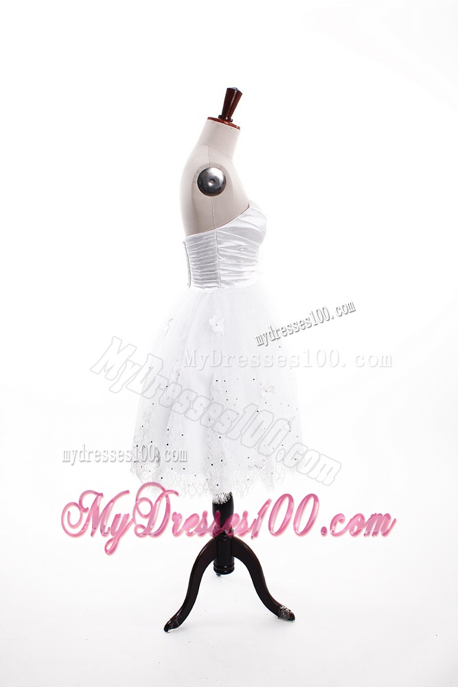 2016 Romantic A Line Sweetheart Short Wedding Dresses with Appliques