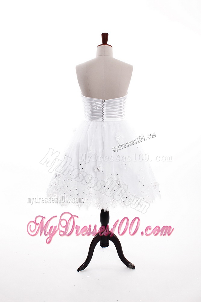 2016 Romantic A Line Sweetheart Short Wedding Dresses with Appliques