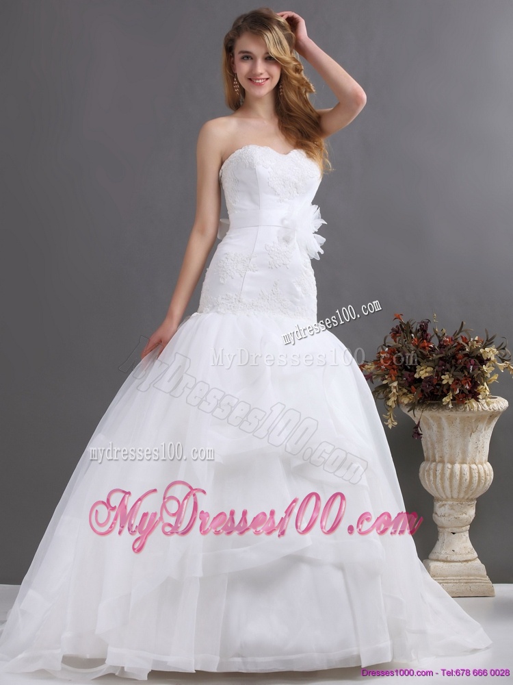 2016 Sophisticated Sweetheart Wedding Dress with Brush Train