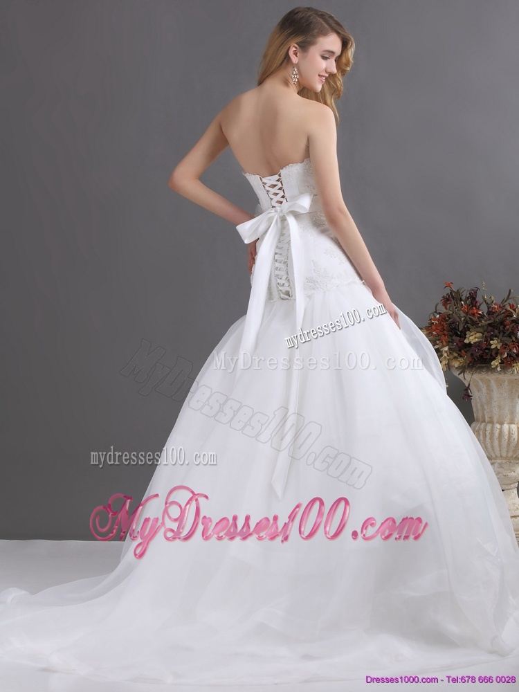 2016 Sophisticated Sweetheart Wedding Dress with Brush Train