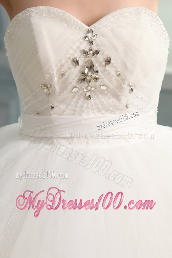 Ball Gown Sweetheart Beading and Ruffles Layered Wedding Dress