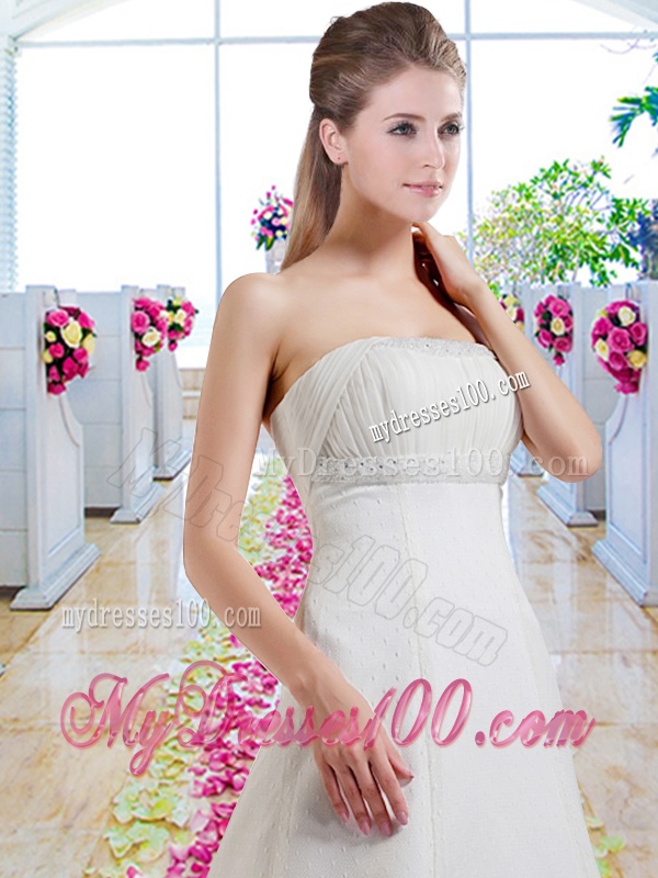 Beautiful A Line Strapless Bridal Dresses with Appliques