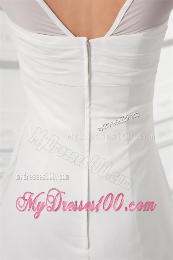Empire Square Ruching Floor-length Chiffon Wedding Dress